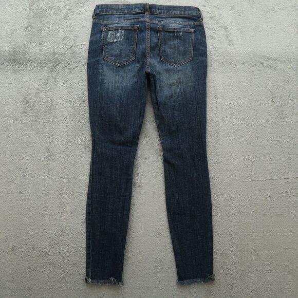 Harper Jeans Women's Size 27 Blue Low-Rise Skinny Denim 28" Inseam Distressed - Picture 10 of 15